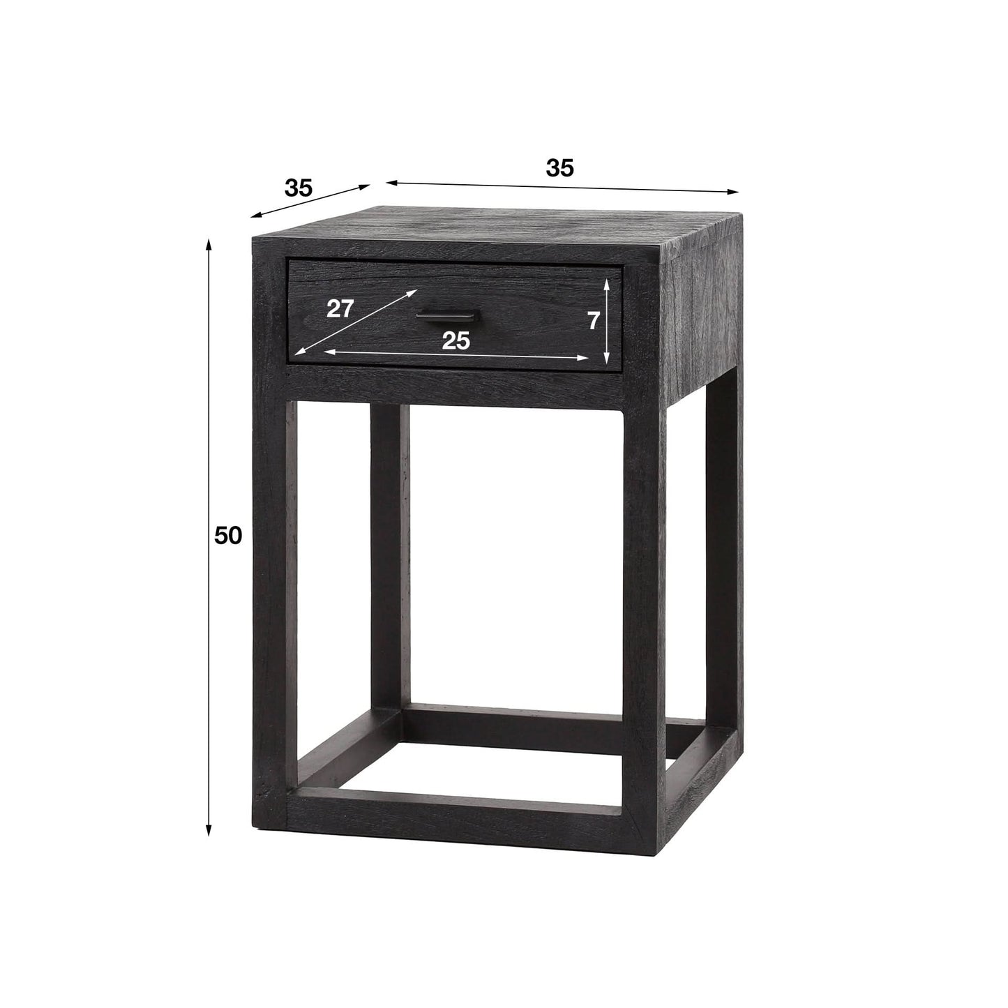 Nachttisch 1L black square