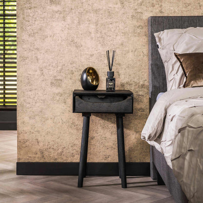 Nachttisch 1L sleek wood inlay