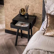 Nachttisch 1L sleek wood inlay