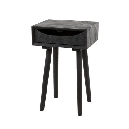 Nachttisch 1L sleek wood inlay