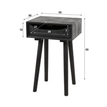 Nachttisch 1L sleek wood inlay