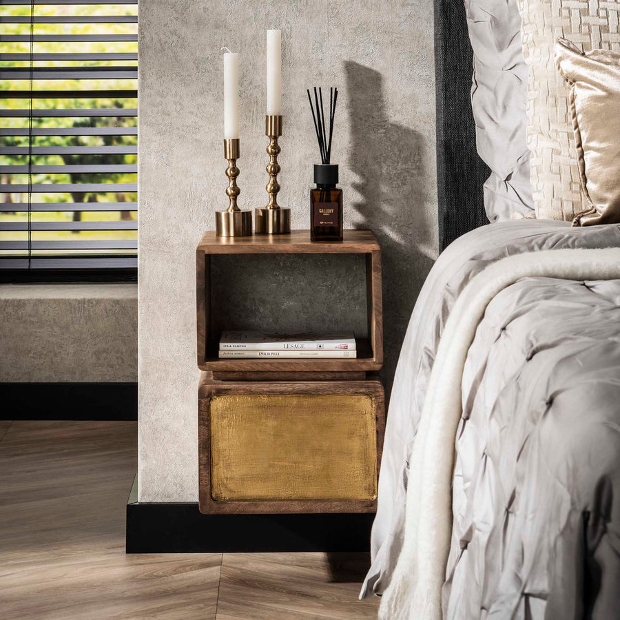 Nachttisch 1 Schublade XS brass von Sofa4You