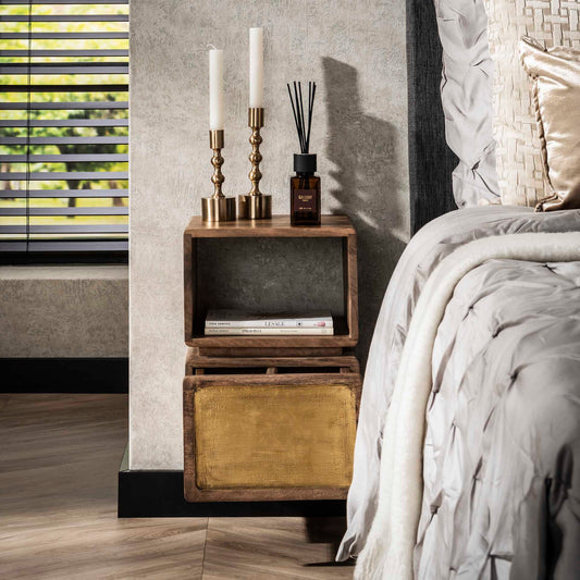 Nachttisch 1 Schublade XS brass