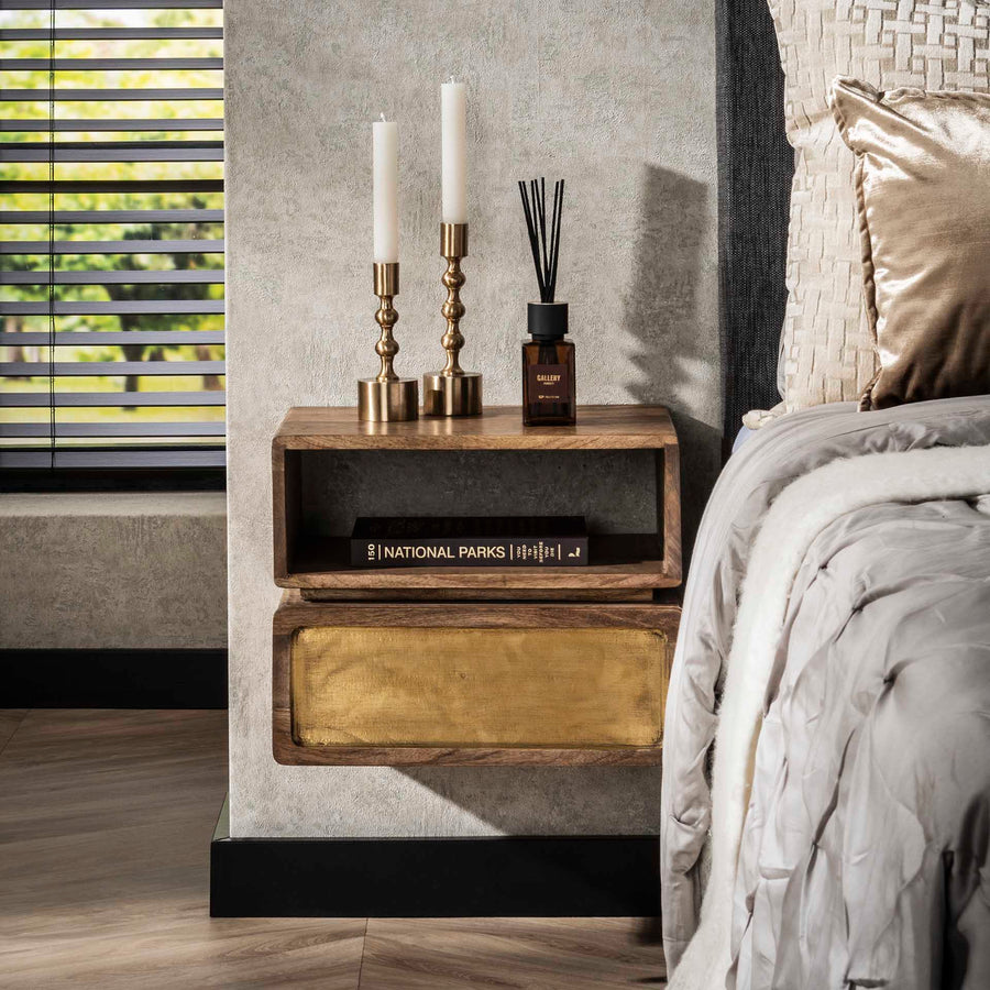Nachttisch 1 Schublade brass von Sofa4You