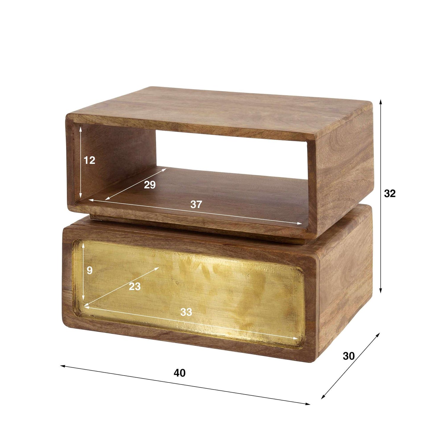Nachttisch 1 Schublade brass