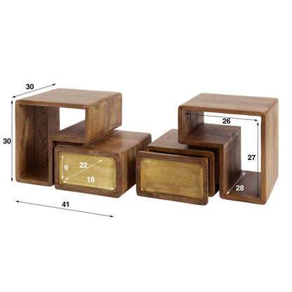 Nachttisch Satz/2 brass
