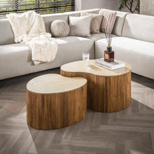 Couchtisch Nuovo Nieren-förmiges Set von 2 / Solider Mangosand