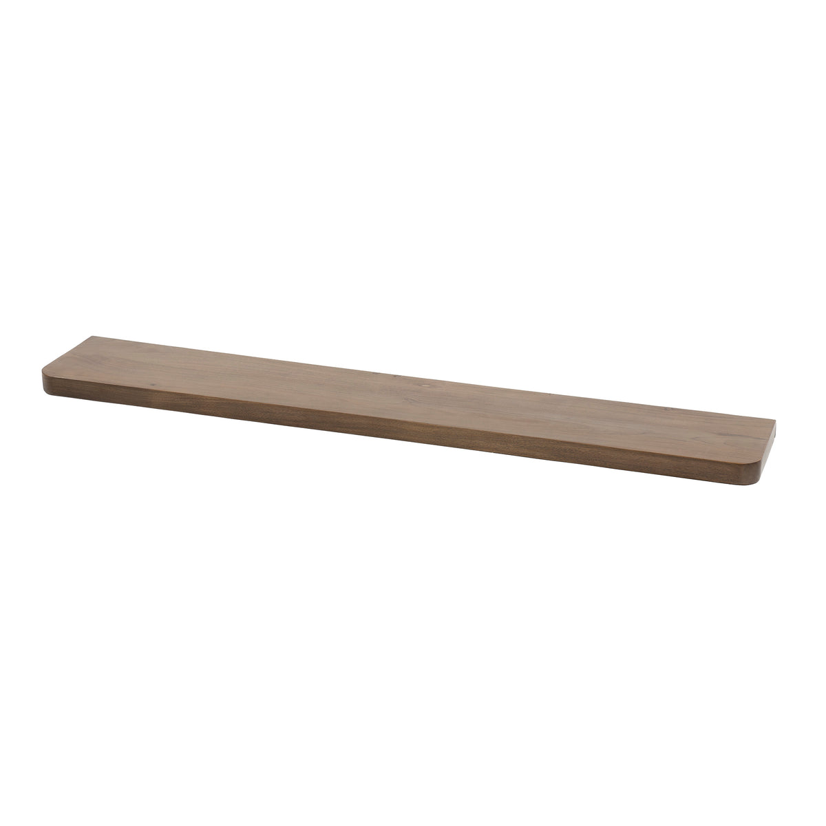 Wandregal 120 cm, Rillenkante – Akazienholz massiv, Braun