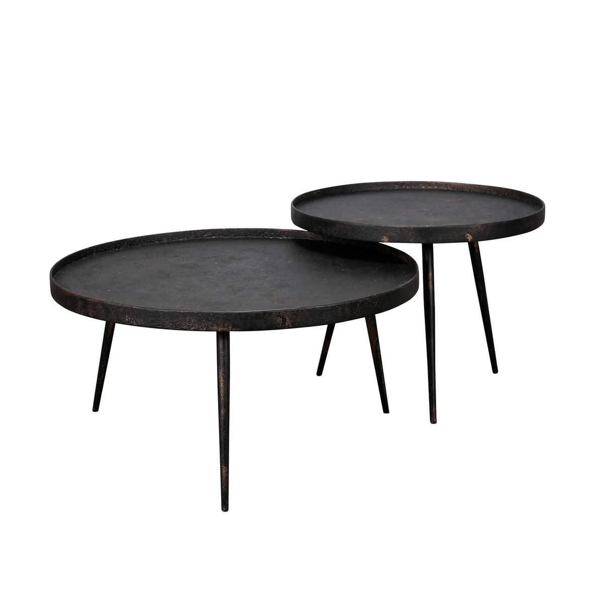 Couchtisch 2er-Set rund Metallisch – Ansicht 2