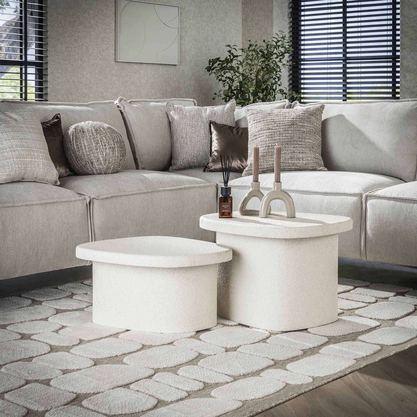 Couchtisch Set/2 stone organic