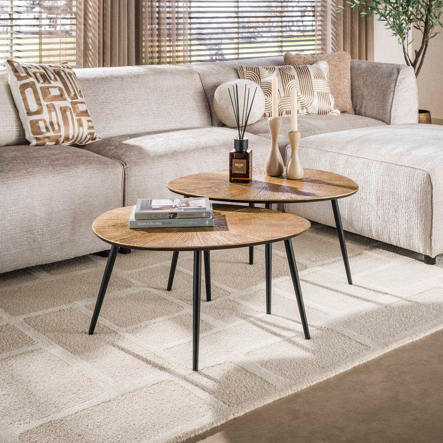 Couchtisch Ray Bio-Set aus 2 / Ray Antikgold