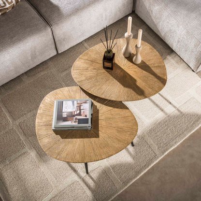 Couchtisch Ray Bio-Set aus 2 / Ray Antikgold