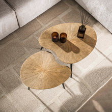 Couchtisch Ray Nieren geformtes Set aus 2 / Ray antikem Gold