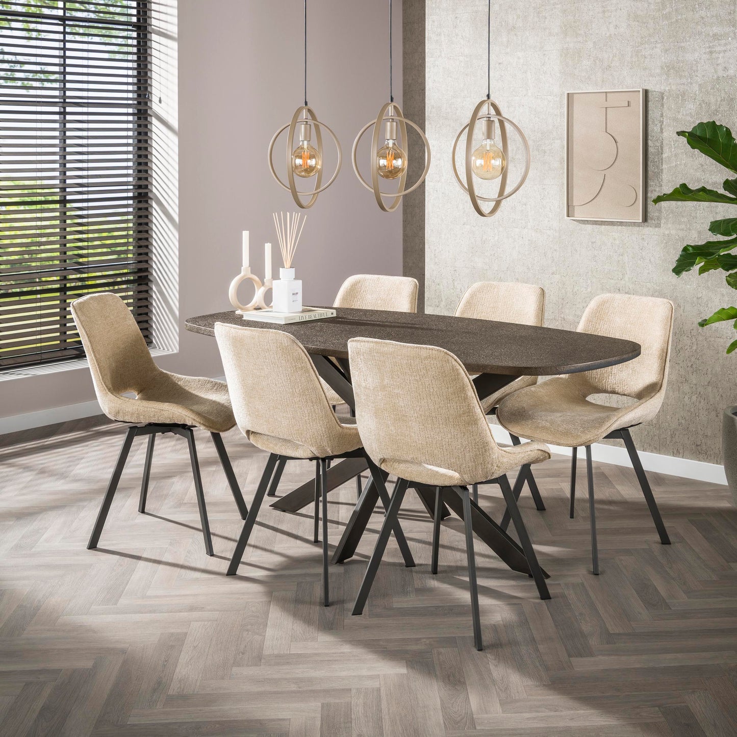 Esstisch Bronvik Dänisch oval 180cm / Bronze flüssiges Metall