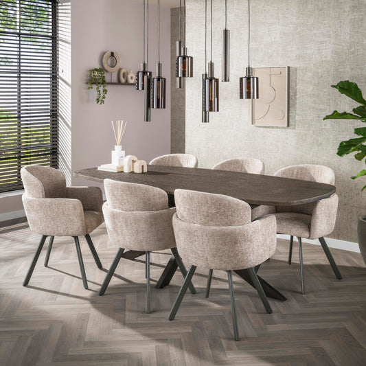 Bronvik Dänischer ovaler Esstisch 215 cm / Bronze Flüssigmetall