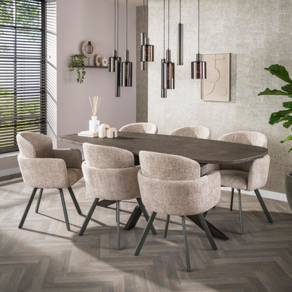 Esstisch Bronvik deens oval 215 cm / Bronze Flüssigmetall