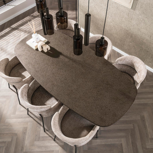 Bronvik Dänischer ovaler Esstisch 215 cm / Bronze Flüssigmetall