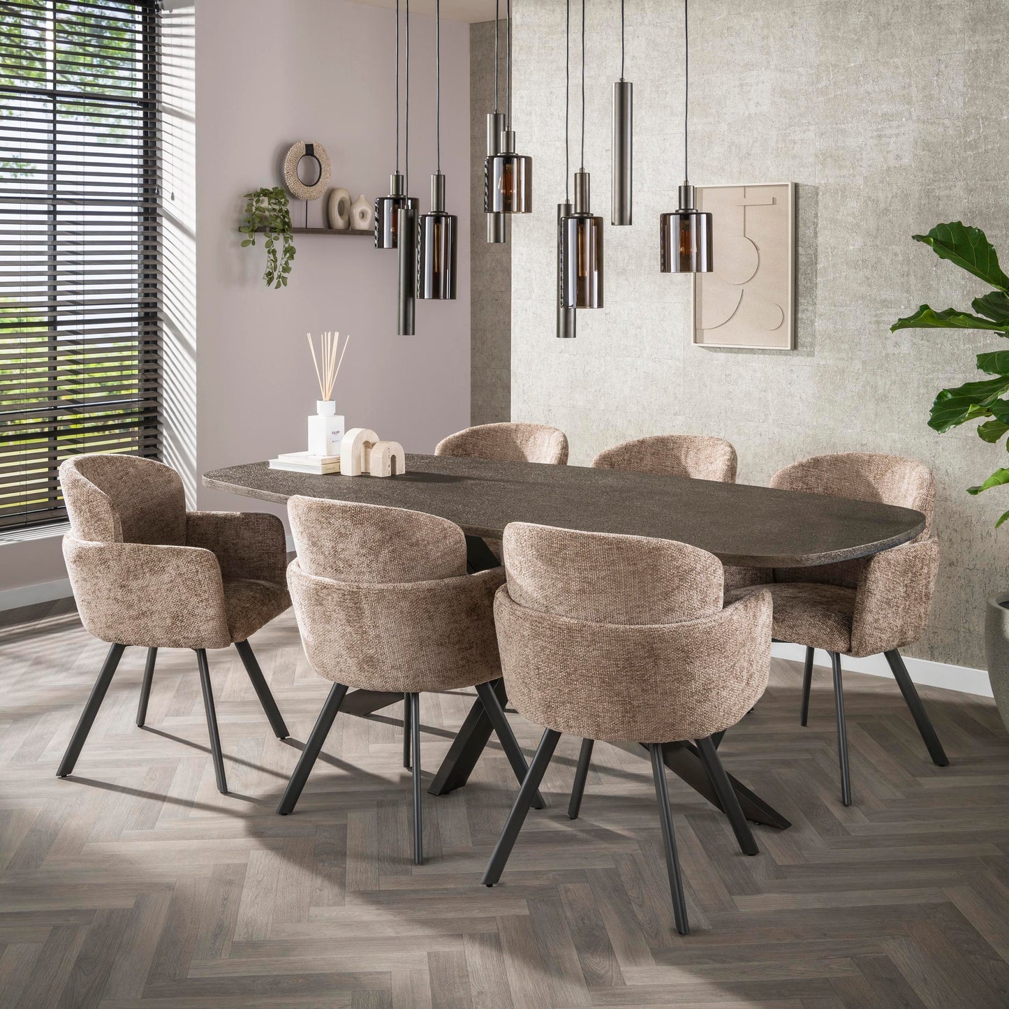 Esstisch Bronvik deens oval 215 cm / Bronze Flüssigmetall