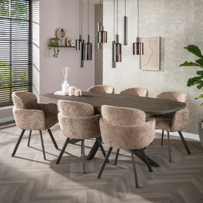 Esstisch Bronvik deens oval 215 cm / Bronze Flüssigmetall