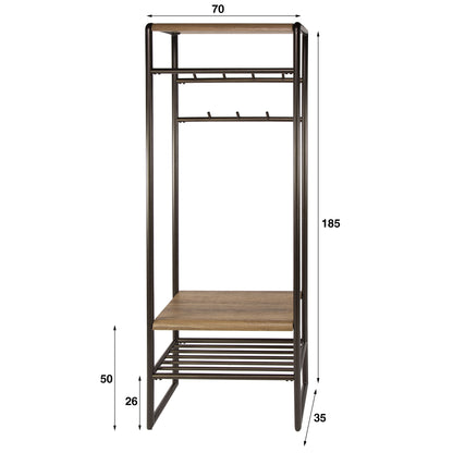 Garderobe Luno 70cm / Drift braun