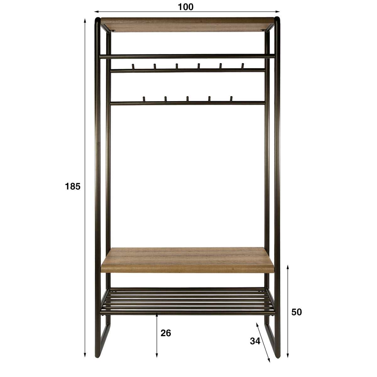 Garderobenmöbel 100 cm – Drift Braun