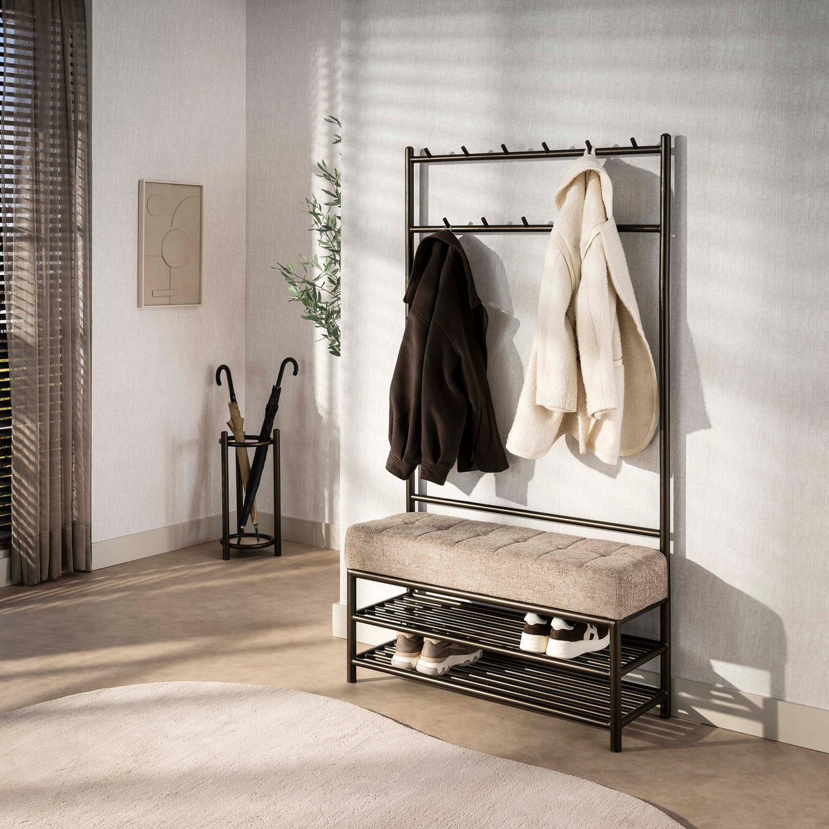 Garderobenbank 100 cm – Drift Braun