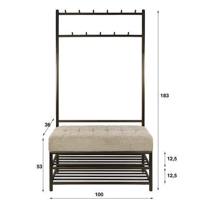 Garderobe Luno 100 cm / Driftbraun