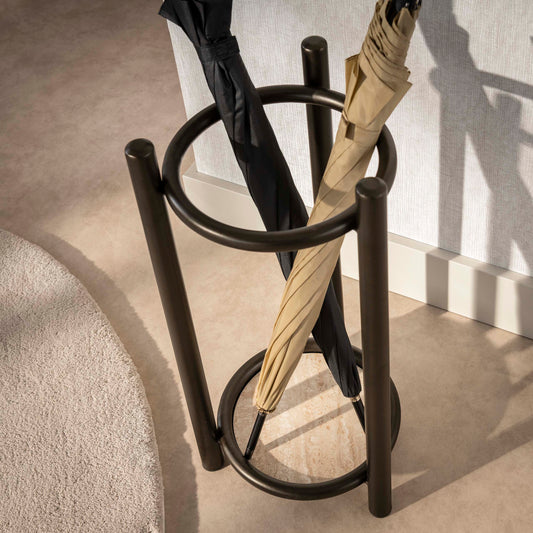 Luno runder Schirmständer / Driftbraun