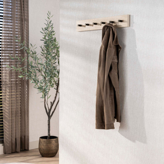 Garderobenständer Travino mit 6 Haken / Keramik-Travertin