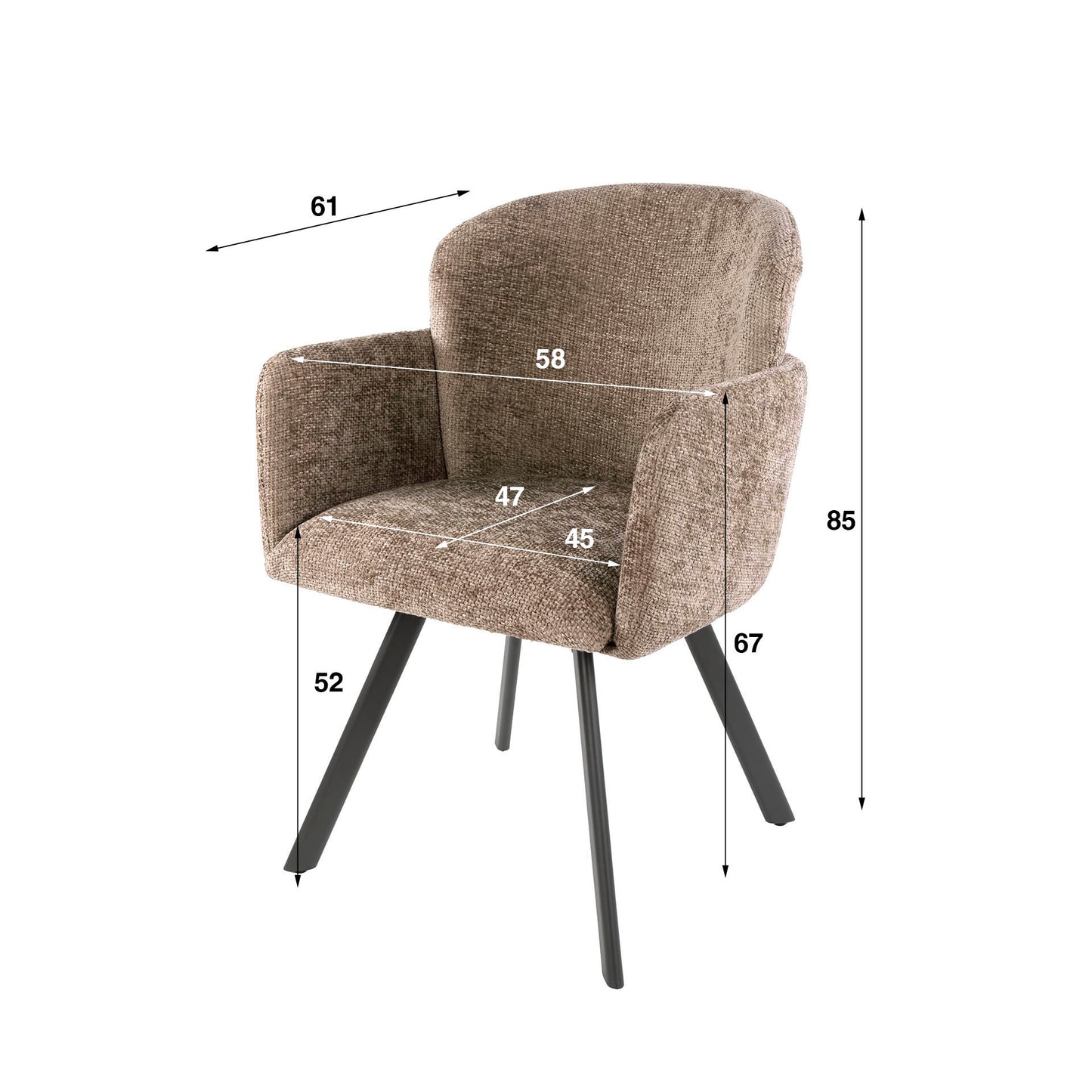 Sessel Embrance drehbar verpackt pro 2 / Garten Champagner