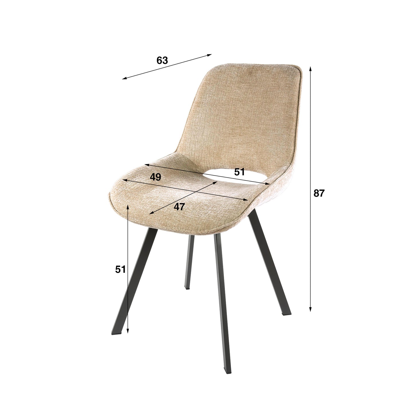 Stuhl Drehbar verpackt pro 4 / Jaroq Sand
