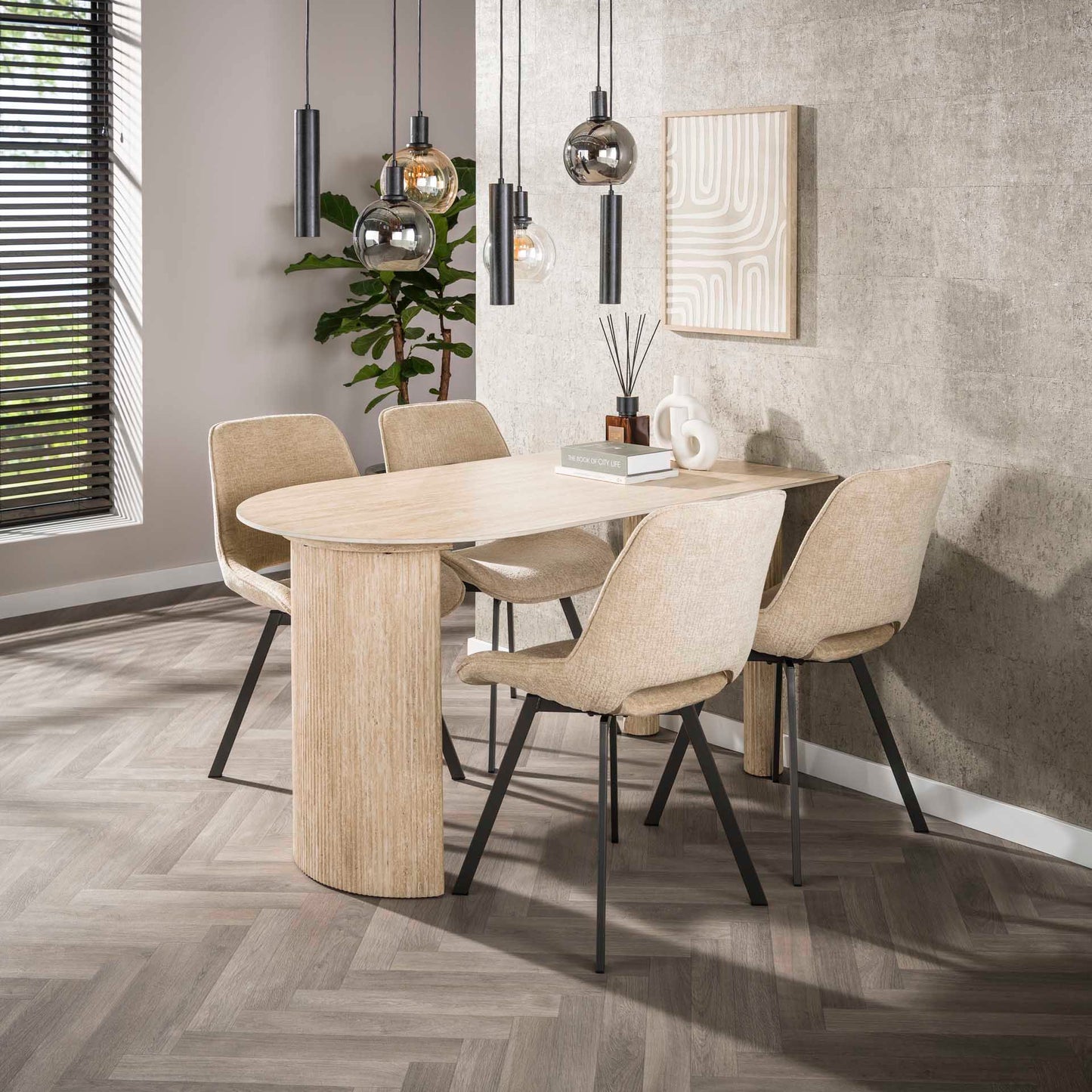 Stuhl Drehbar verpackt pro 4 / Jaroq Sand