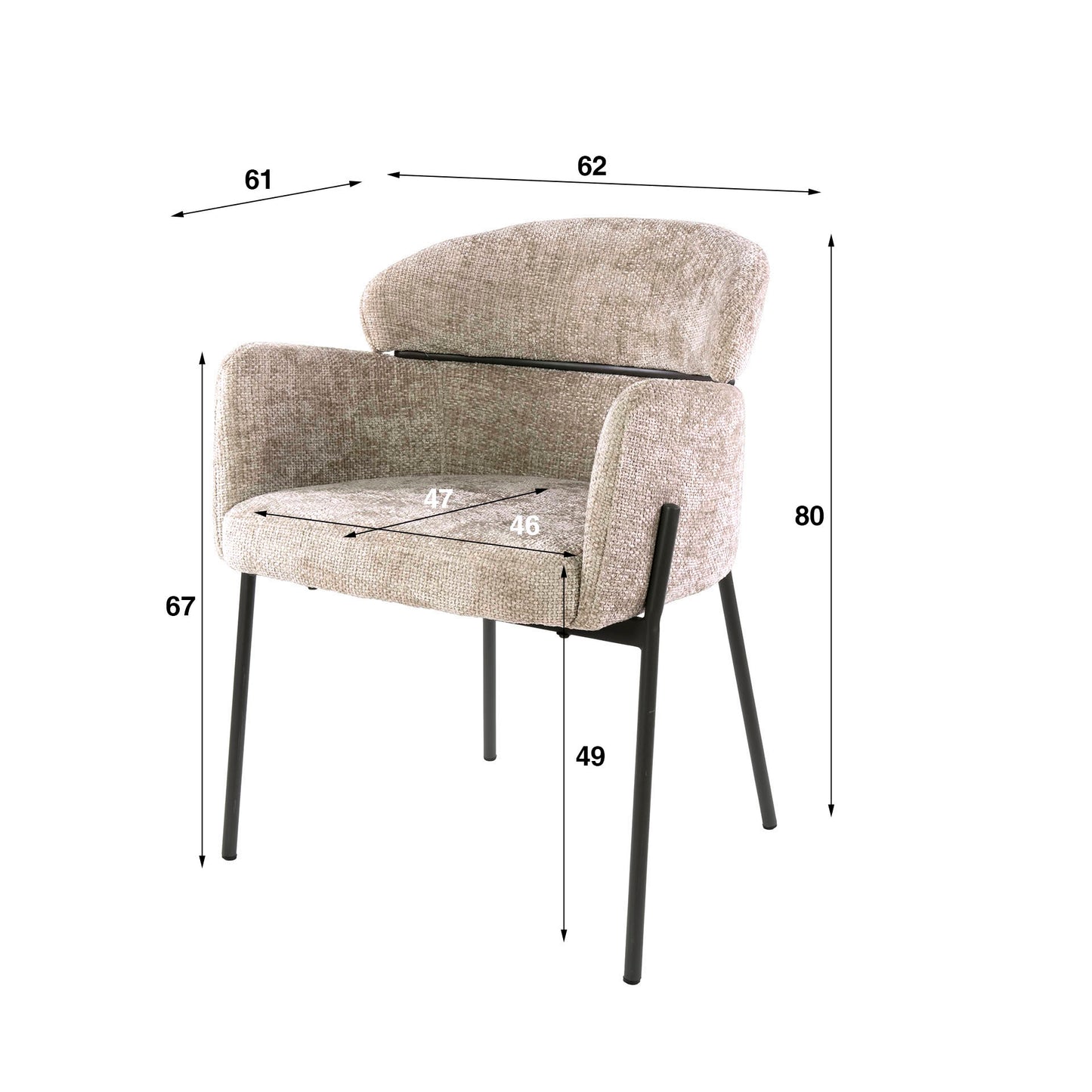 Sessel Curva verpackt pro 2 / Hoven Sand