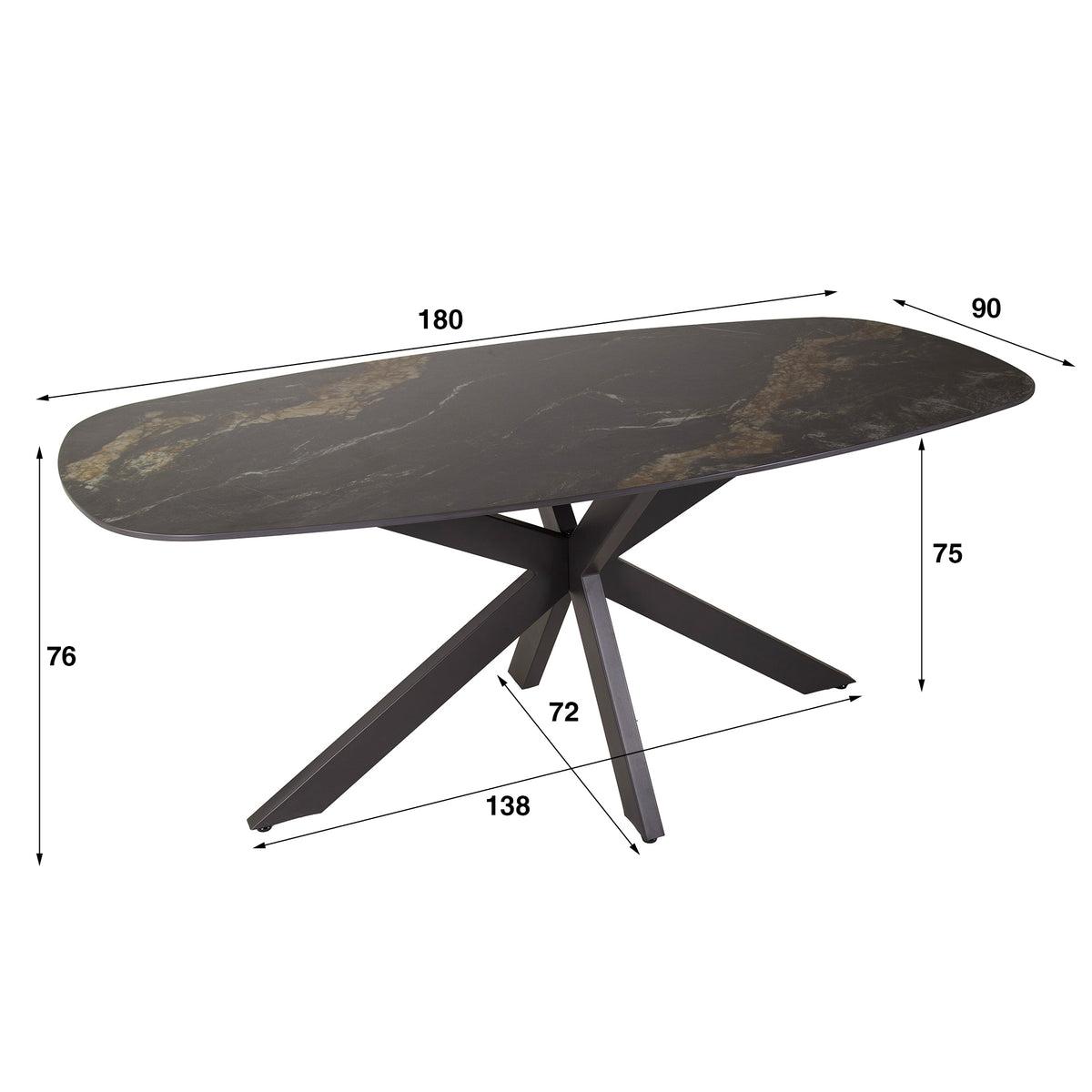 Esstisch spider dänisch oval 180 – Ansicht 5