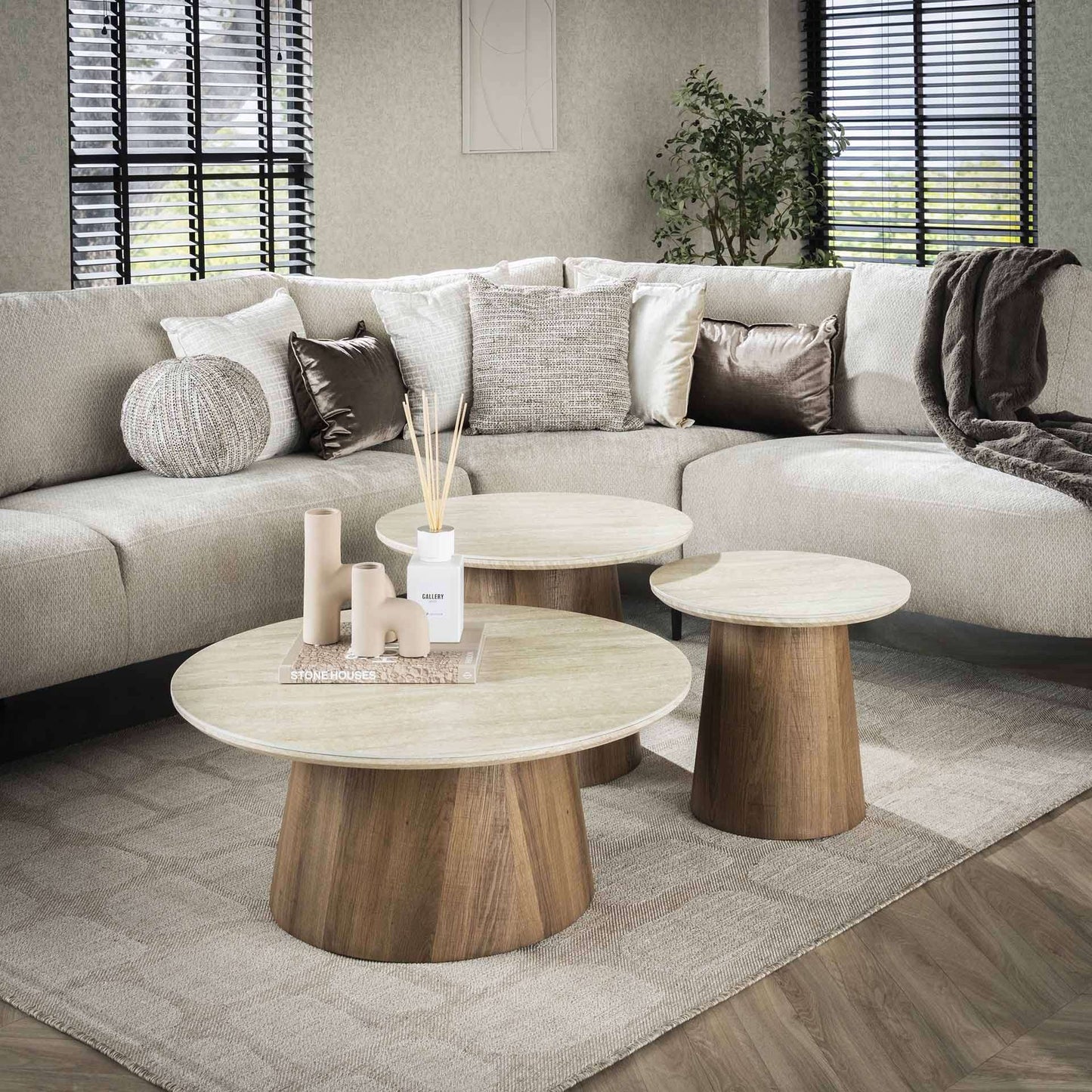 Couchtisch-Set/3 Romano konisches Bein
