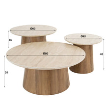 Couchtisch-Set/3 Romano konisches Bein