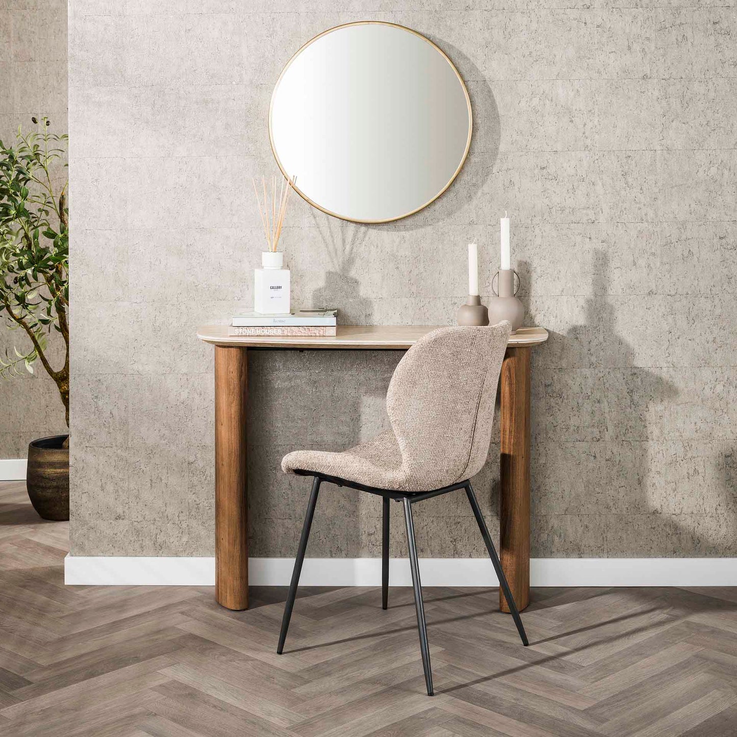 Schminktisch Romano Curvo / Keramiktravertin