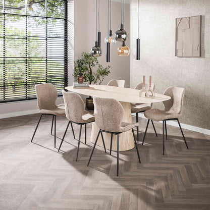 Esstisch Centro deens oval 180cm / Keramik Travertin