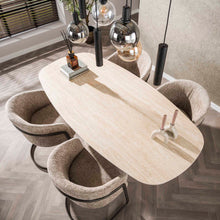 Esstisch Centro deens oval 180cm / Keramik Travertin