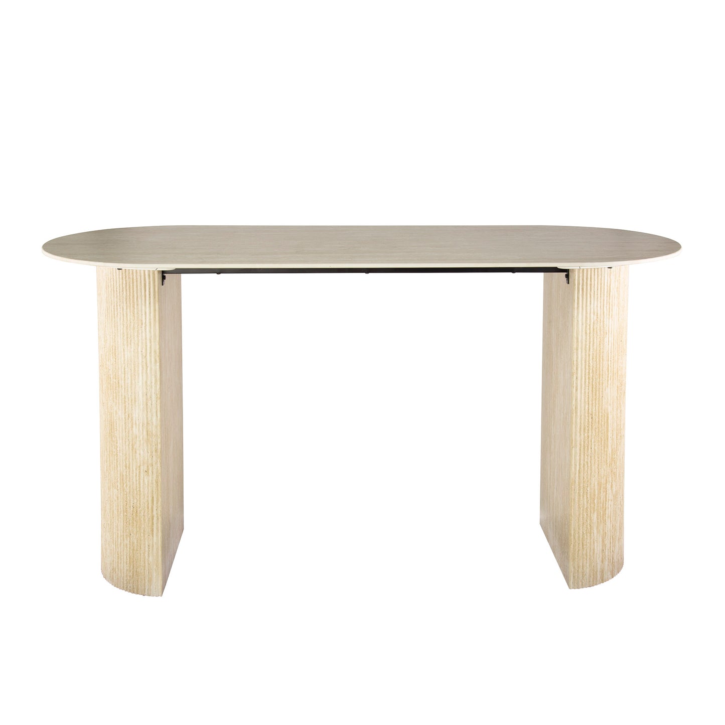 Bartisch Romano Arch flach oval 180cm / Keramik Travertin