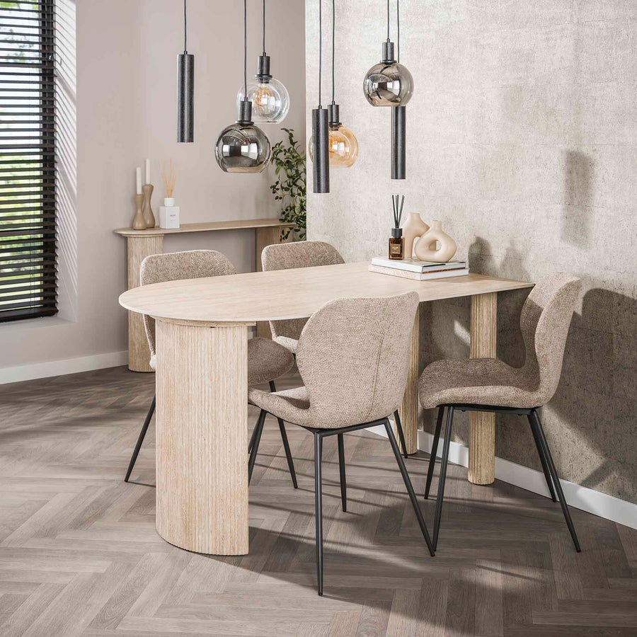 Esstisch Romano Arch 1-seitig 140cm / Keramik Travertin