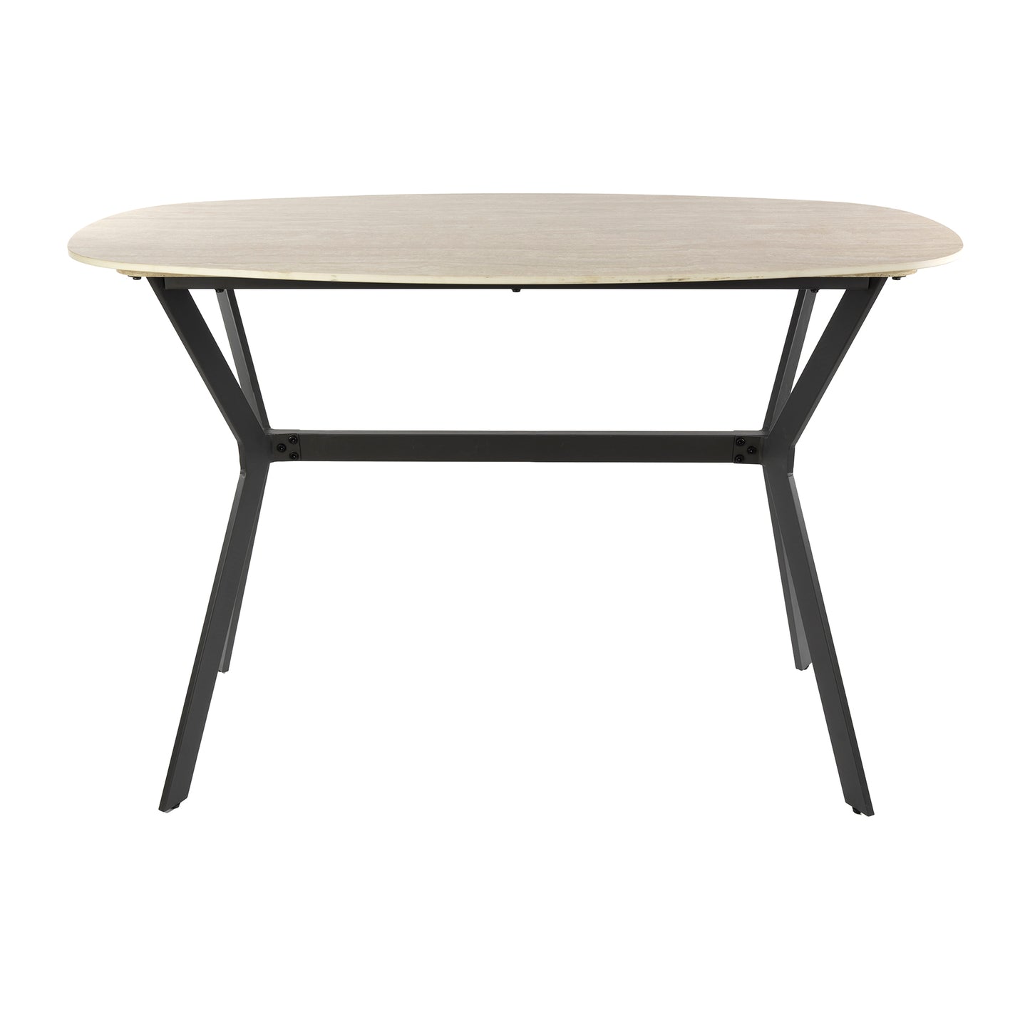 Romano dänischer ovaler Bartisch 140 cm / Keramik-Travertin