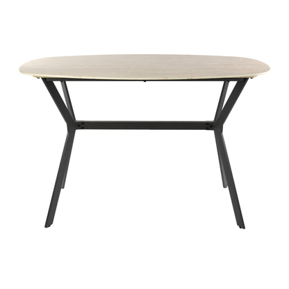 Romano dänischer ovaler Bartisch 140 cm / Keramik-Travertin