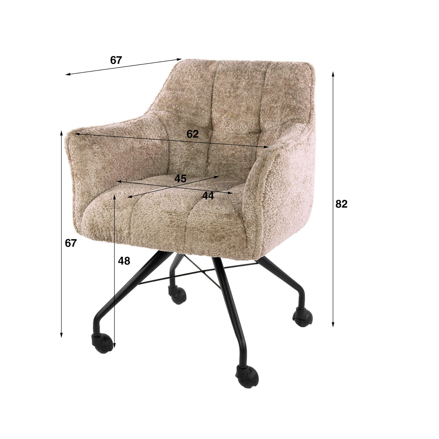 Sessel Gitterräder verpackt pro 2 / Alura sandbraun