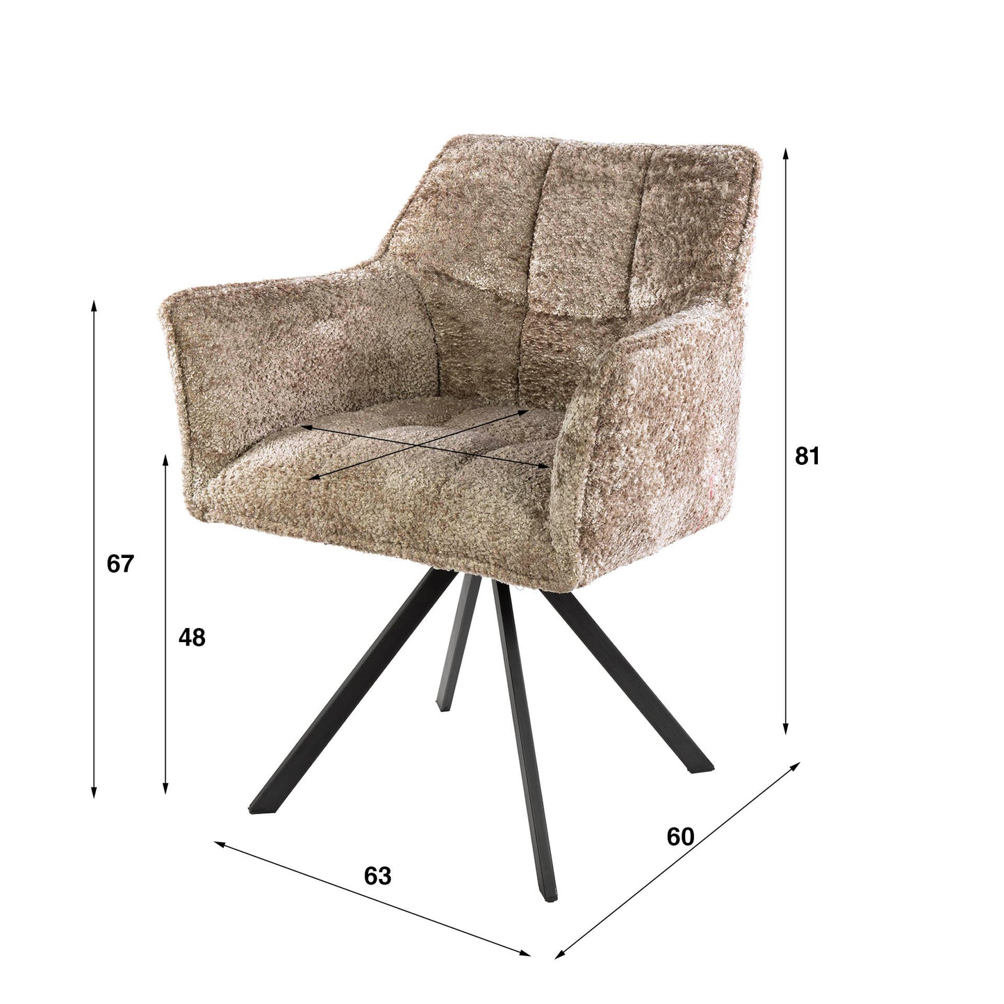 Sessel Gitter drehbar pro 2 / Alura sandbraun