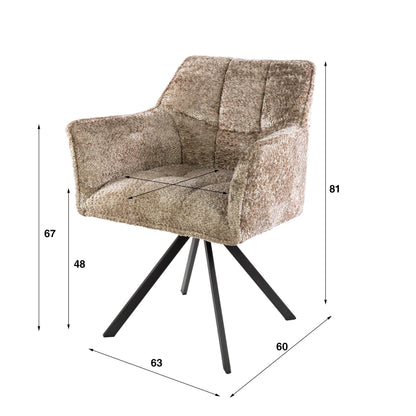 Sessel Gitter drehbar pro 2 / Alura sandbraun