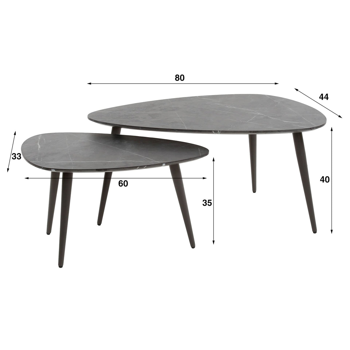Couchtisch 2er-Set pear shaped organisch – Ansicht 4
