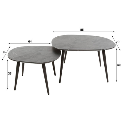 Couchtisch set/2 rock organisch