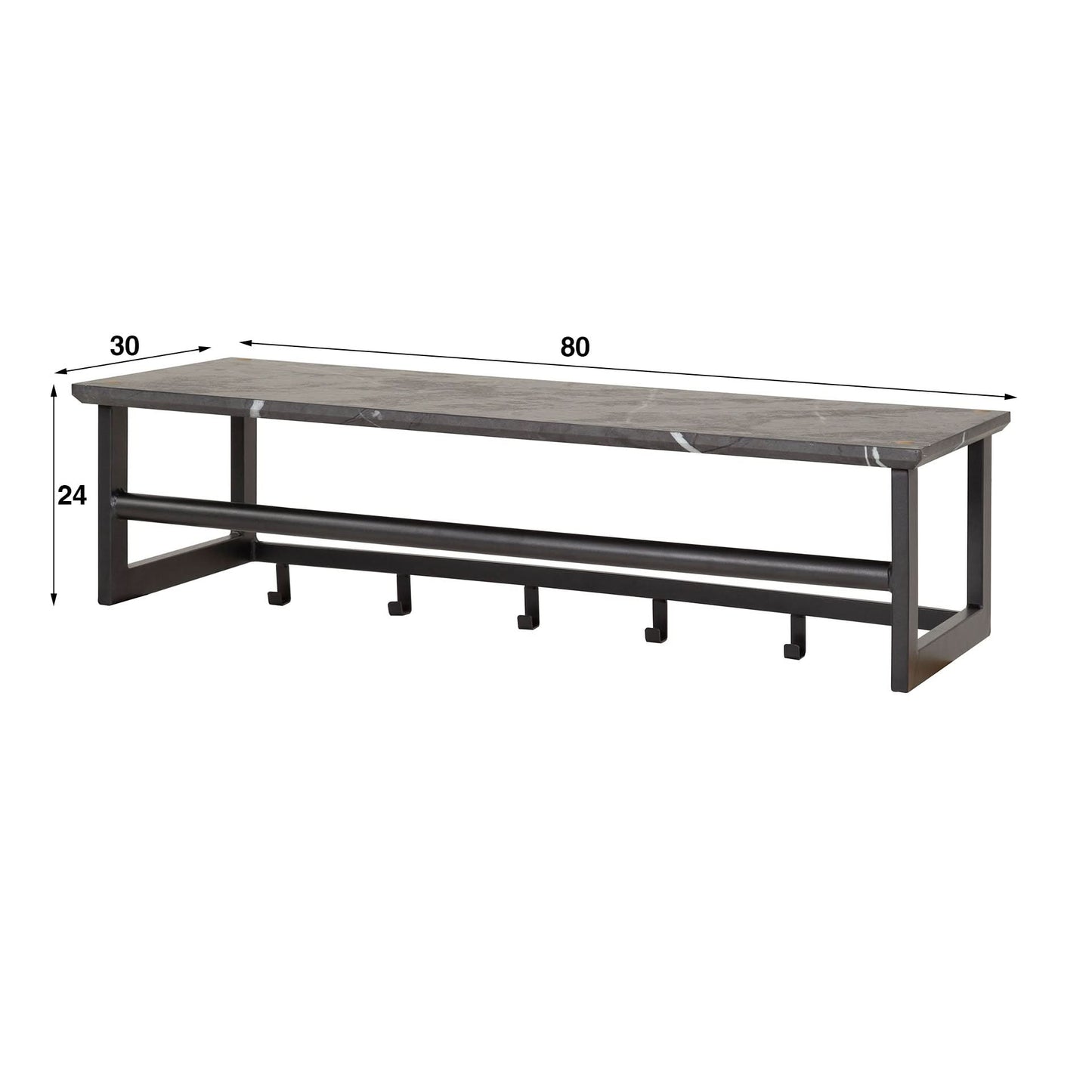 Garderobe Stab 6 Haken