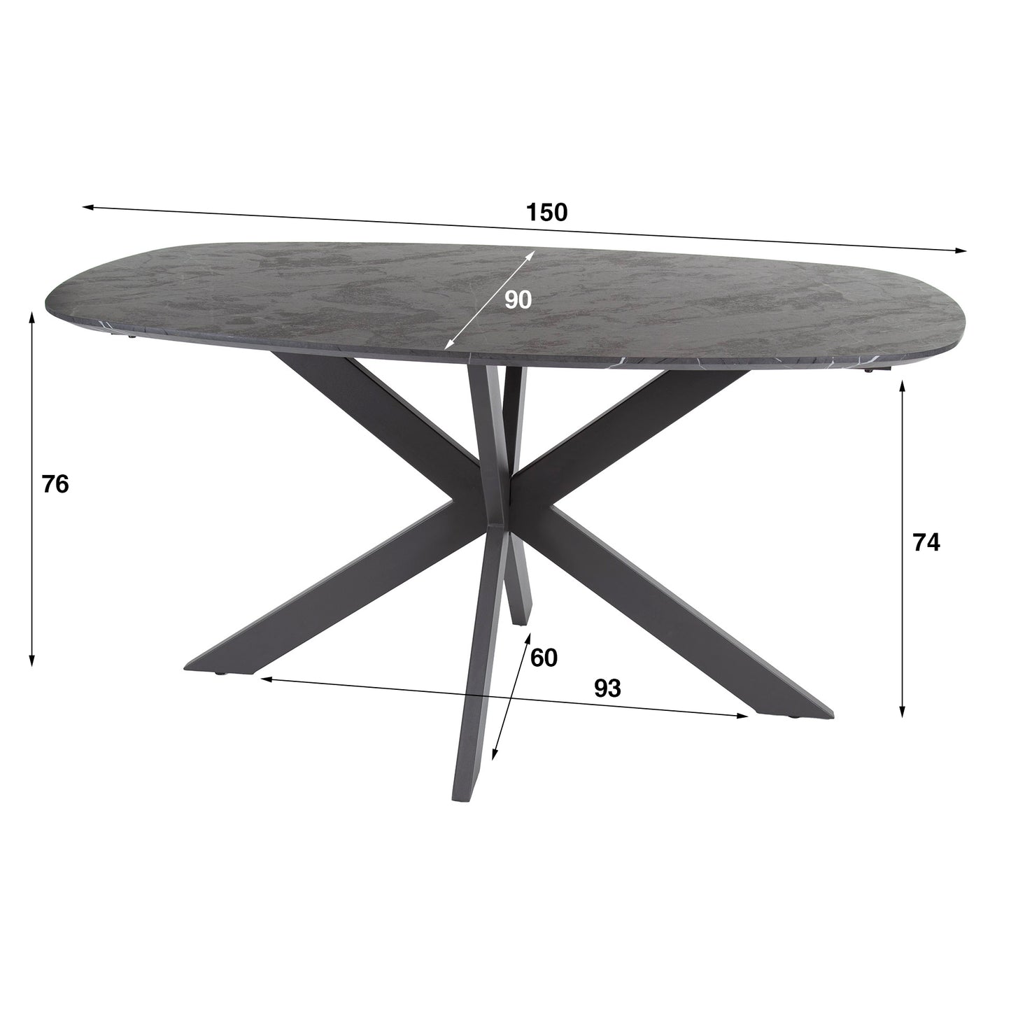 Esstisch 150 Danish oval